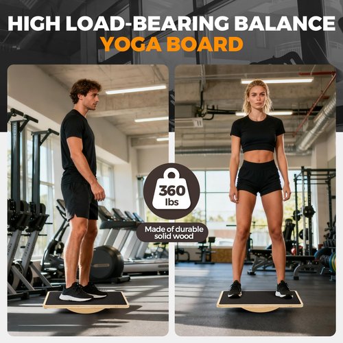 Wooden Rocker Balance Board for Adults β Side-to-Side Motion Anti-Slip 350LBS Balance Trainer for Standing Desk, Physical Therapy & Core Strength β Durable Wooden Rocker Board for Office & Rehab