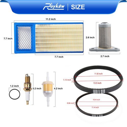 Roykaw EZGO TXT Golf Cart Tune Up Kit w/Drive Belt & Starter Generator Belt for 1994-2005 with 295/350cc 4 Cycle Robbins Motor