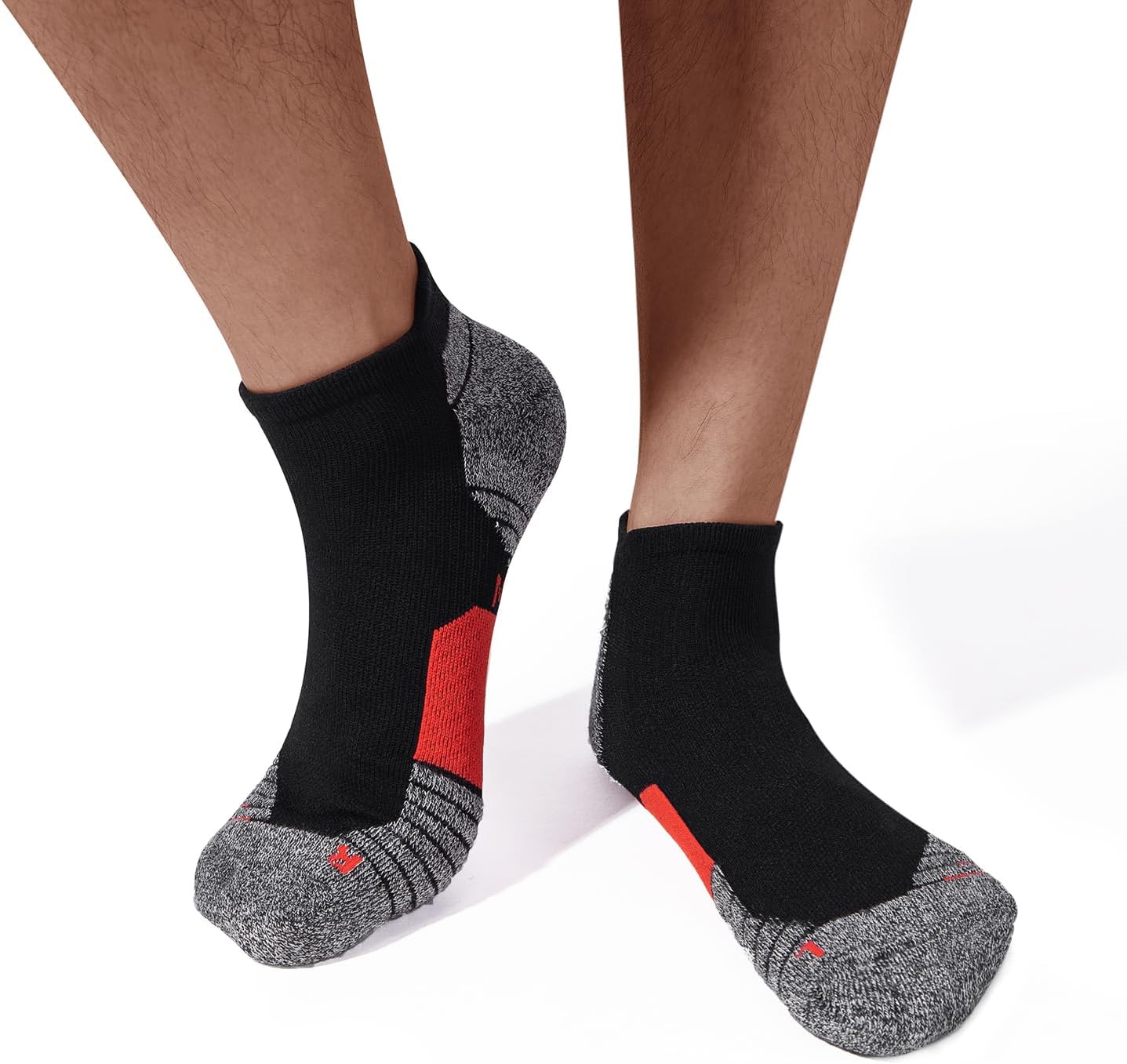 WANDER Men's Athletic Running Socks - 7 Pairs of Thick Cushion Ankle Socks | Low Cut Sizes 6-14