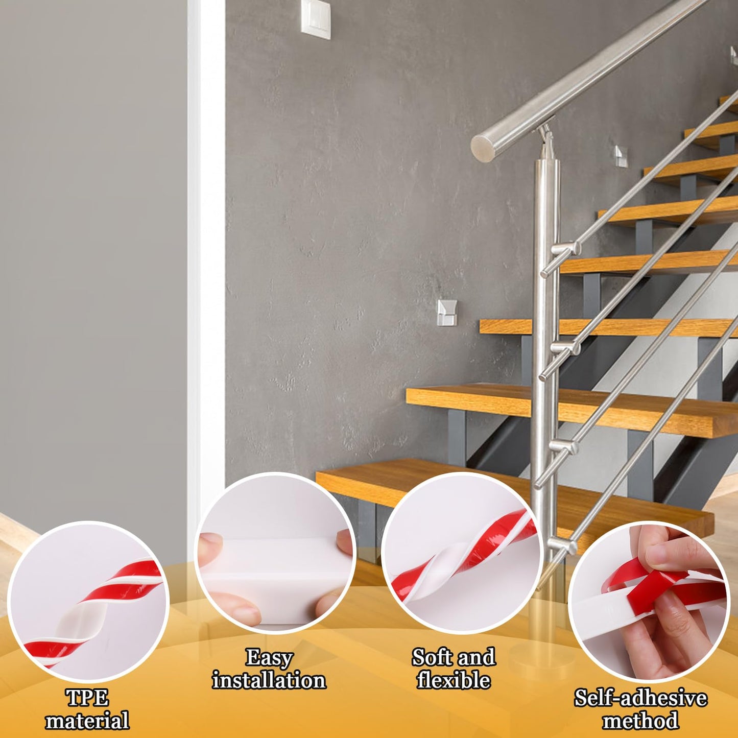 Wall Corner Protector Self-Adhesive Flexible – Durable Rubber, Furniture Edge Guard, Easy to Install, White, Prevents Wall Damage, Ideal for Home or Office Use