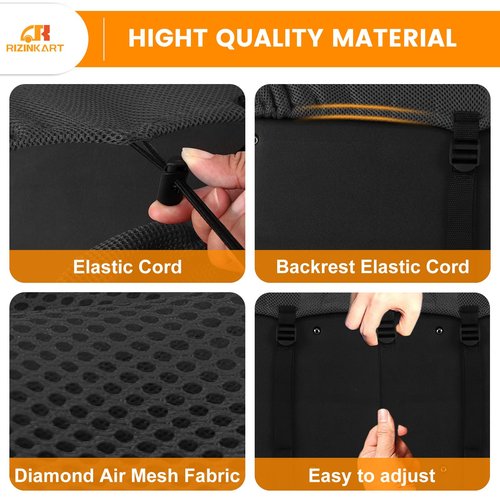 RIZINKART Universal Golf Cart Rear Seat Covers Fit for Club Car EZGO Yamaha Aftermarket Regular Back Seat Cushion,Durable Stretchy Breathable Washable Polyester Mesh Cloth