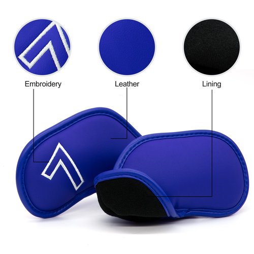 Montela Golf Iron Covers,Golf Iron Head Covers Leather Golf Iron Covers Set 9pcs Golf Iron Headcovers,Golf Club Head Covers for Iron Club Fit All Brands Titleist,Callaway,Taylormade