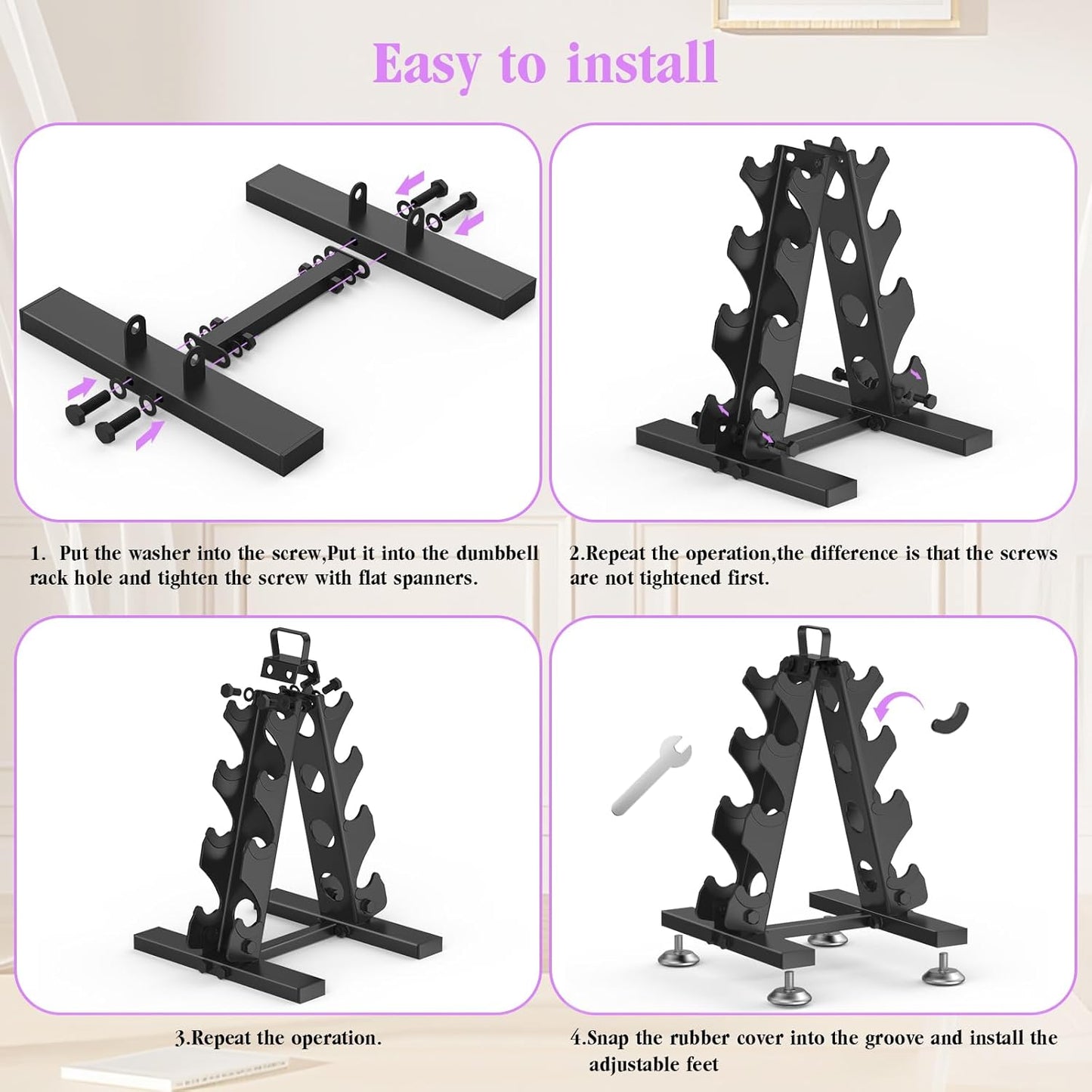 TomCare 6-Tier Dumbbell Rack - Metal A-Frame Weight Storage Stand for Home Gym | Durable & Space-Saving