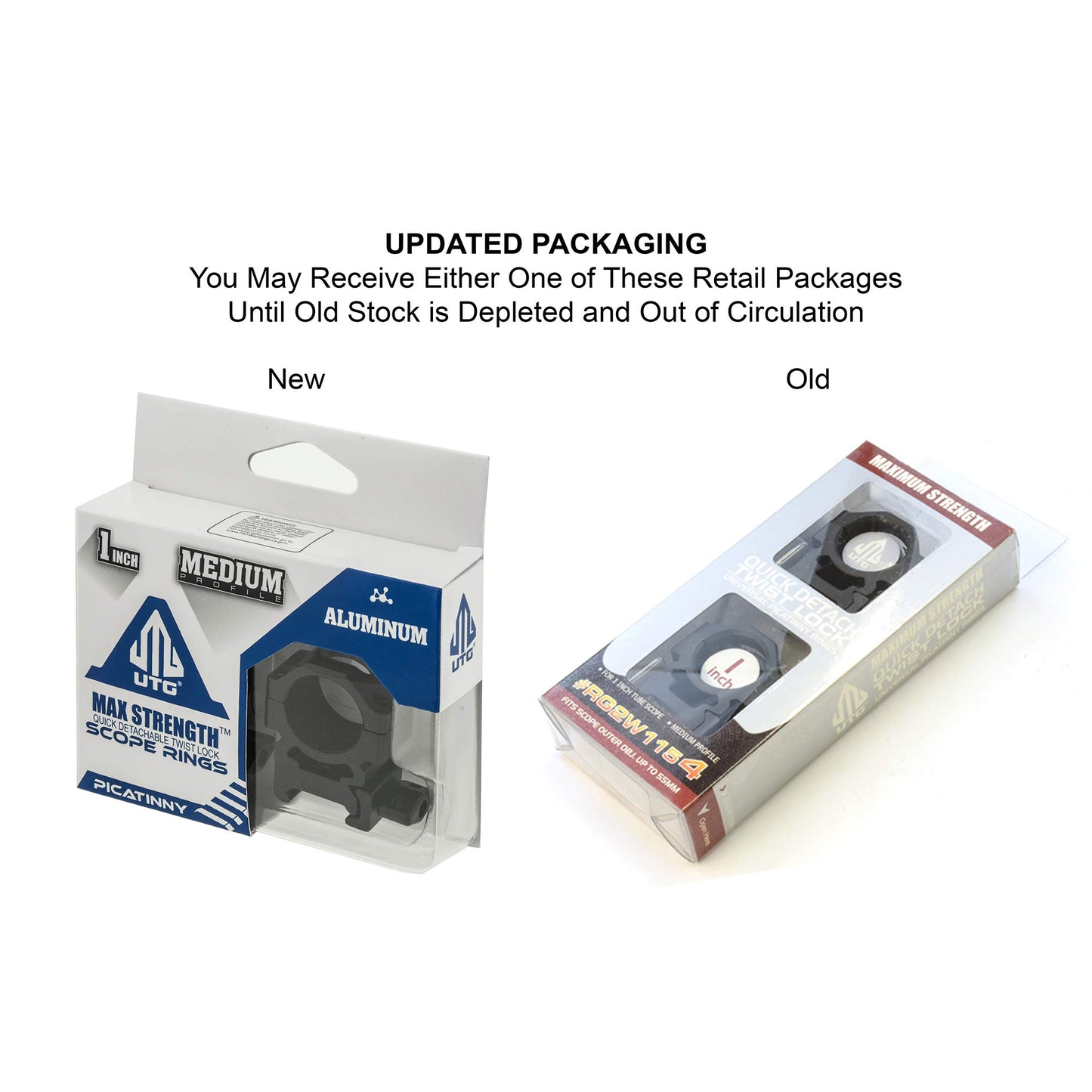 UTG 1"/2PCs Med Pro Max Strength Picatinny Rings, 22mm Wide , Black
