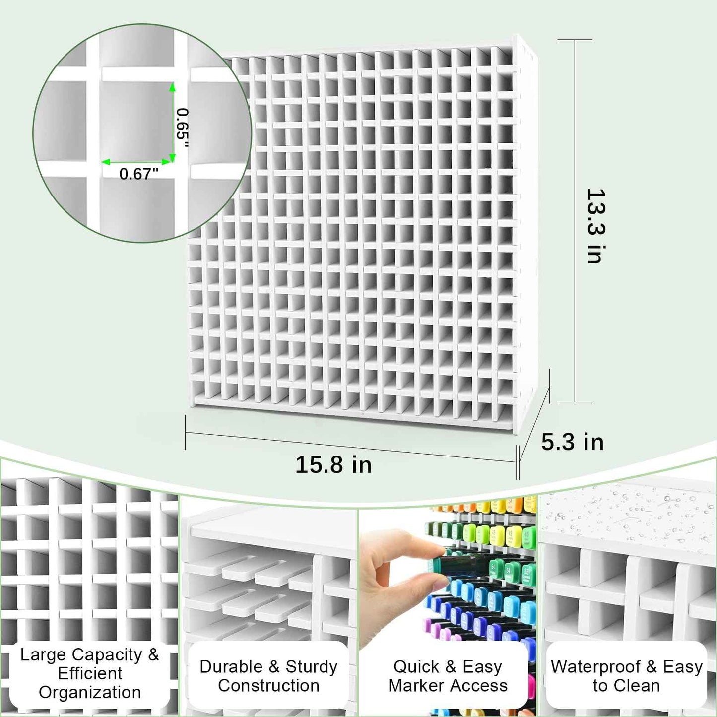 270-Slot Marker Holder with Adjustable Dividers, Marker Storage Organizer for Desk, Home, Office, Craft Room, and Classroom