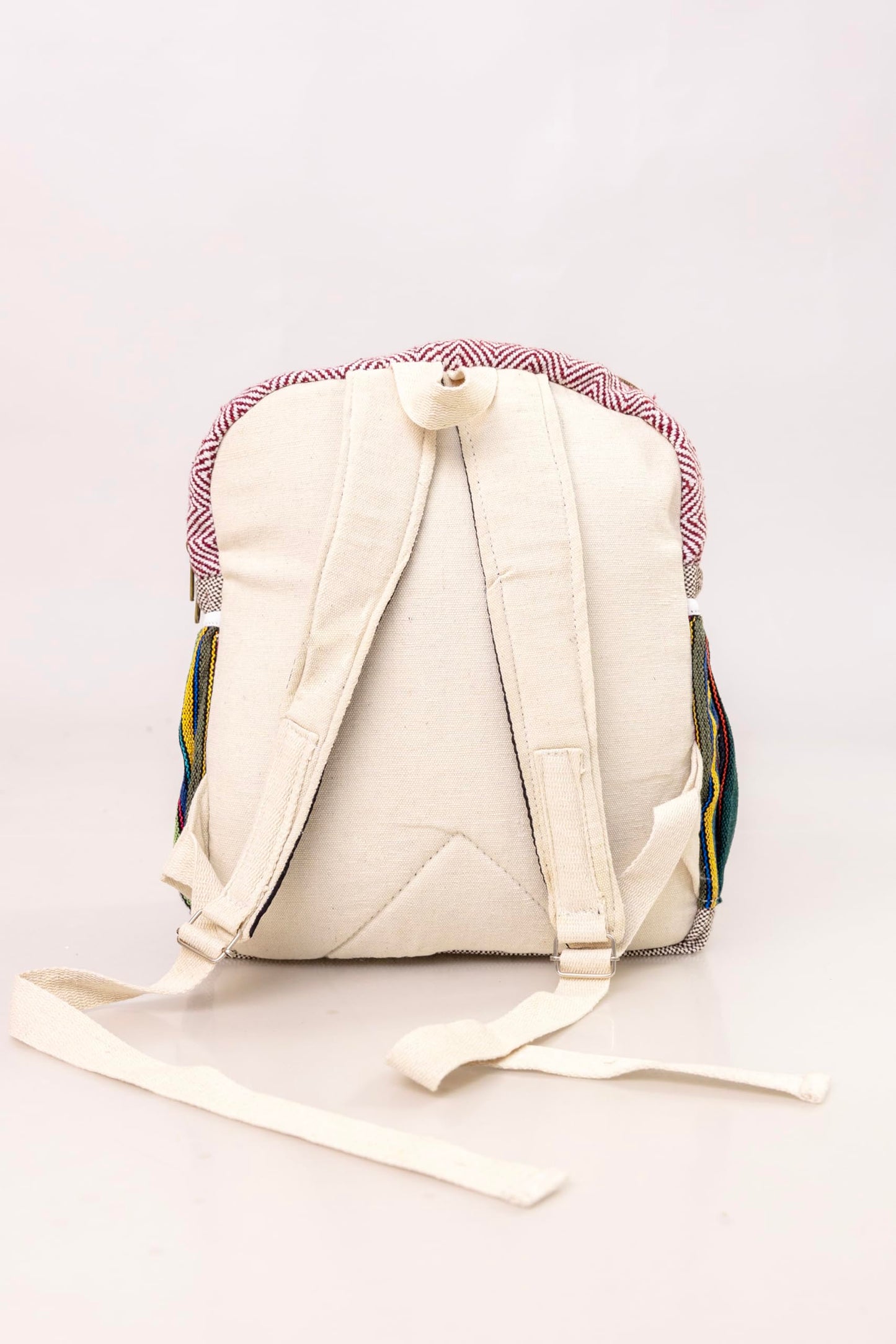 Shubhlaxmifashion Small Hemp Cotton Daypack Backpack - Multi-color, 14 Inch, 9L, Compact (13x14x5 Inch), Travel, Hiking, Adult, Unisex