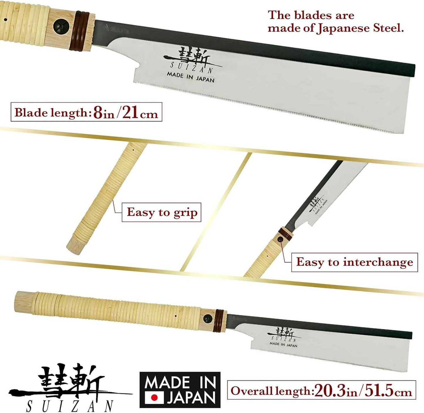 Professional Japanese Dozuki Dovetail Saw 8" - Ultra Thin 0.008" Blade for Precision Woodworking