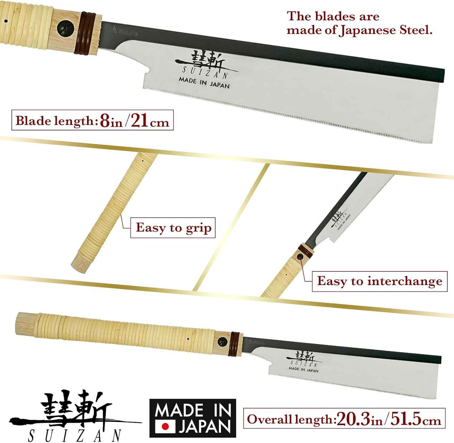 Professional Japanese Dozuki Dovetail Saw 8" - Ultra Thin 0.008" Blade for Precision Woodworking