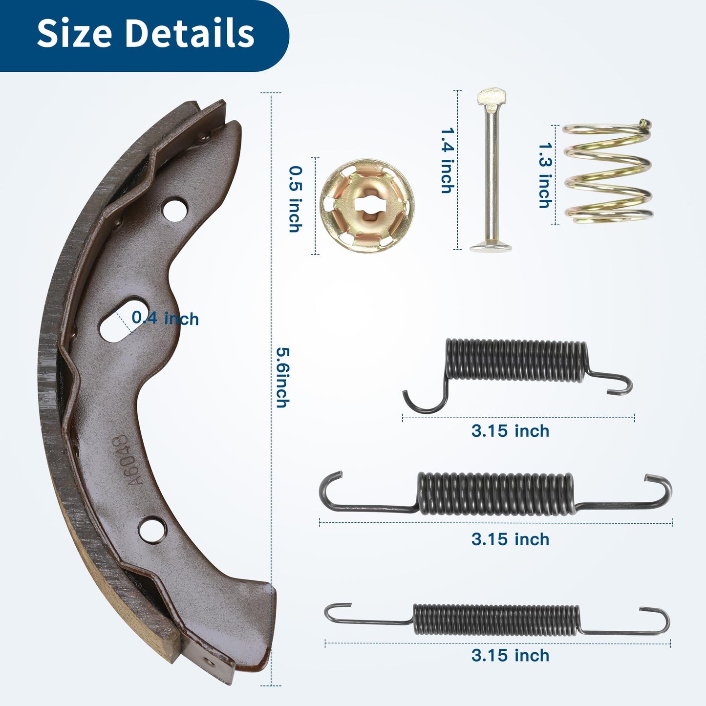 Mixopoly Kit Brake Shoes Pads & Brake Spring Replacement for EZGO TXT Medalist 1997-Up, Workhorse & ST350 1996-Up, Yamaha G9-G22 Replace OEM 27943G01 27944G01 70795G01 JN6-F5331-01-00