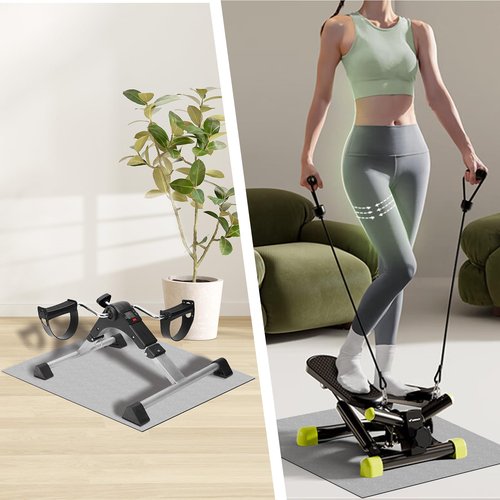Wiojtry Non-Slip Workout Mat for Under Desk Elliptical (19.7 * 23.6“) Apply to Foot and Leg Pedal Exerciser for Seniors Fitness, Enhanced Stability and Floor Protection