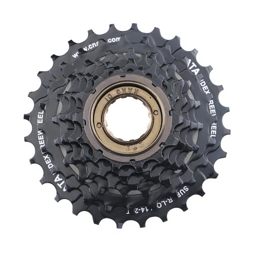 BALINGE ATA Speed Bike Freewheel, 6 Speed 14-28T Screw On Multiple Freewheel Threaded Type Freehub Cycling Replacement Part,Black
