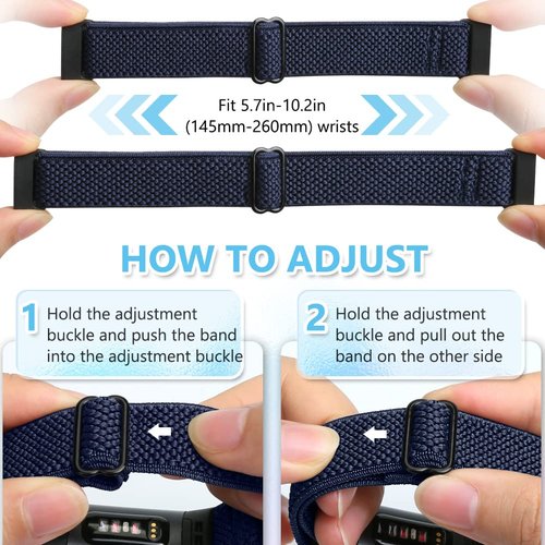 Huamanlou 10 Pack Elastic Nylon Watch Bands Compatible with Fitbit Charge 4/Charge 4 SE/Charge 3/Charge 3 SE Bands, Adjustable Breathable Stretchy Replacement Wristbands Bracelet for Women Men