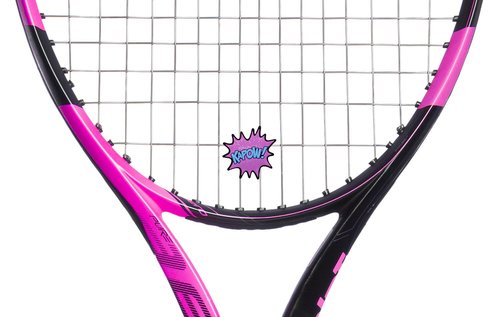 Racket Expressions - Girls Purple and Pink Tennis Racket Dampener Shock Absorber - Cute Tennis Dampeners for Rackets - 2 Sided Kapow and Boom Tennis Vibration Dampener 2 Pack