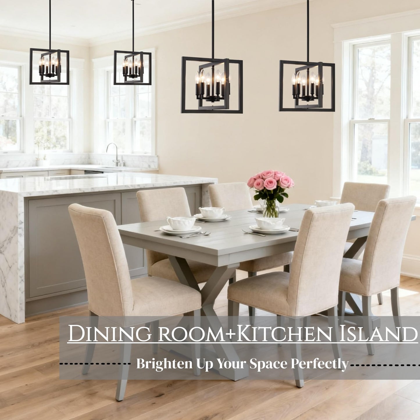 ANKYLHUA Small Black Chandelier,Light Fixture 6-Lights E12 Base,Farmhouse Chandeliers for Dining Room Kitchen Light Fixtures Adjustable Hight Pendant Lights for Hallway,Bedroom,Entryway,Foyer