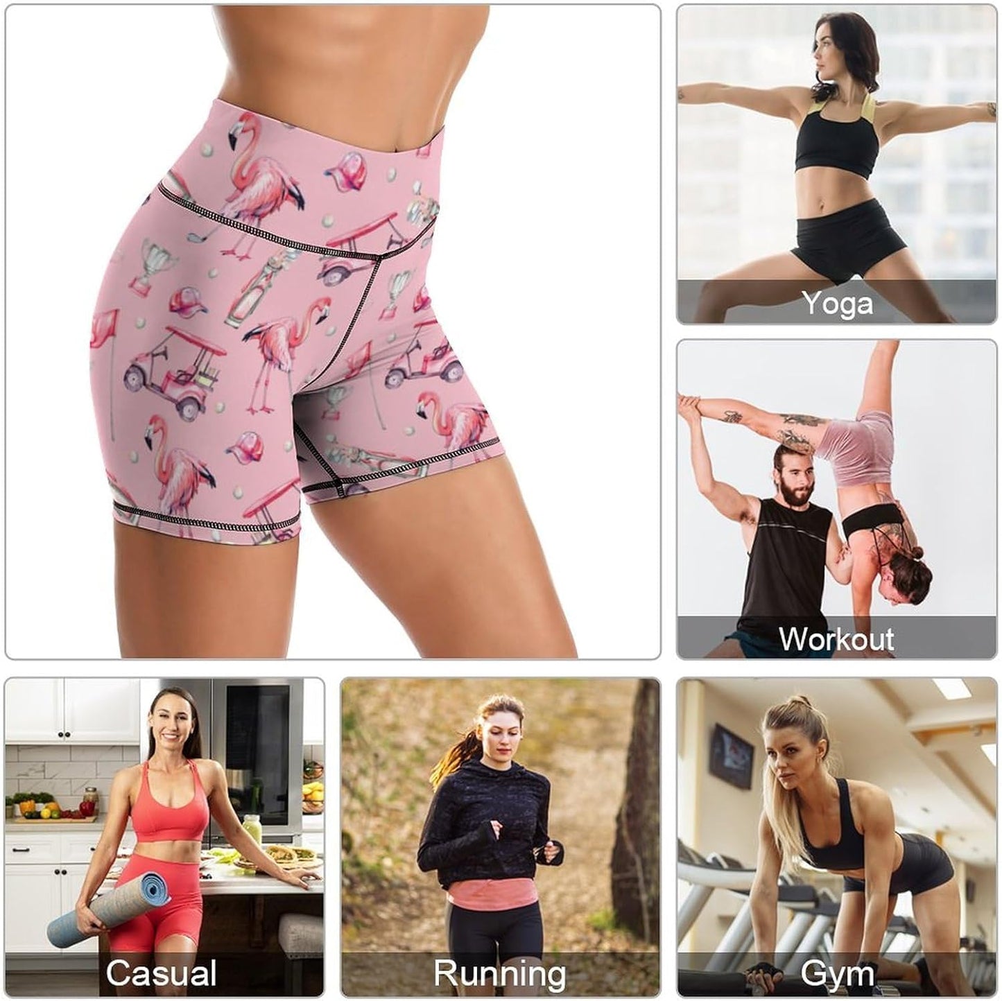 Skiennix Yoga Shorts - High Waisted Tummy Control Biker Shorts for Women's Athletic Workouts | Gym & Tennis