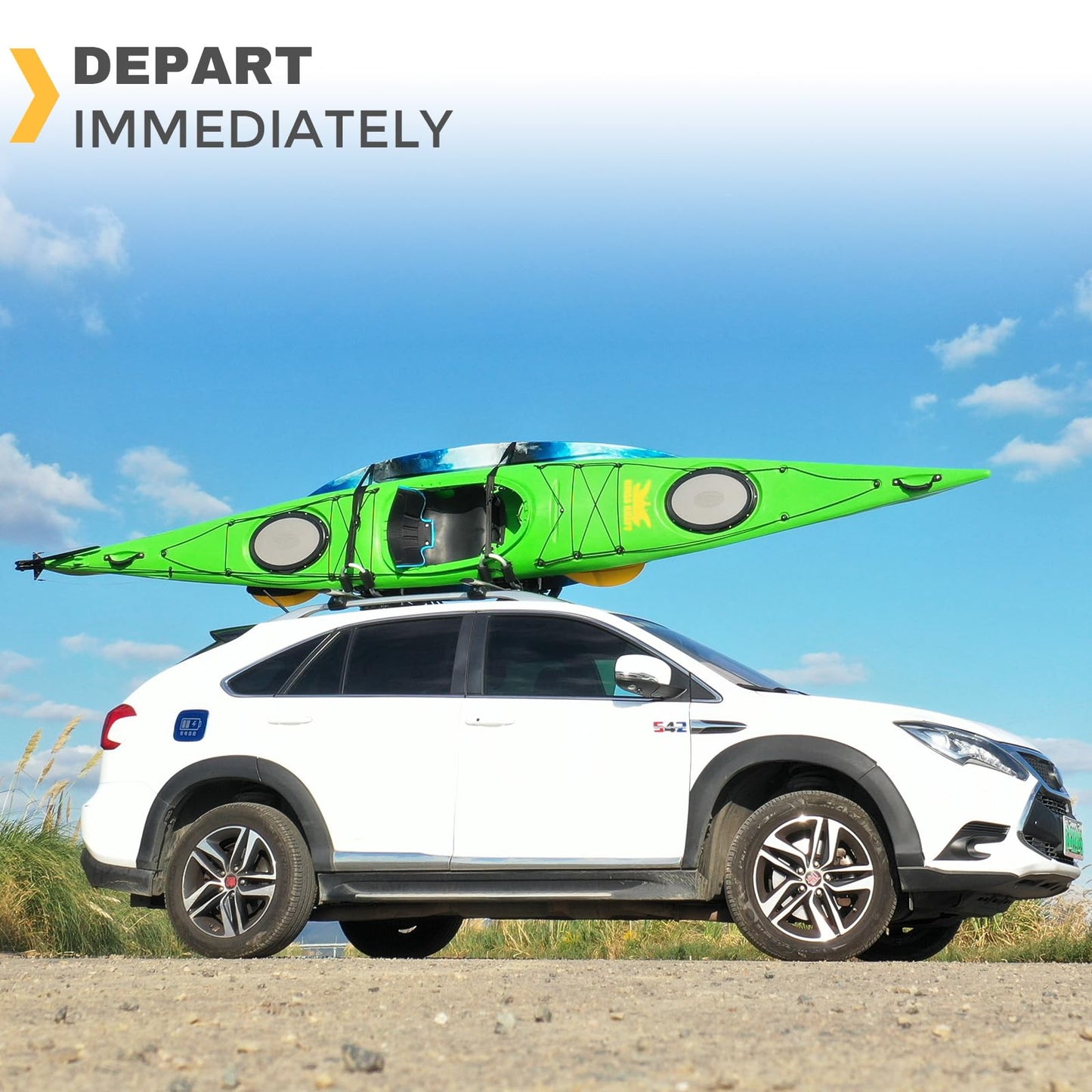 IKURAM R Aluminum Kayak Roof Rack Folding J-Style Universal 4-in-1