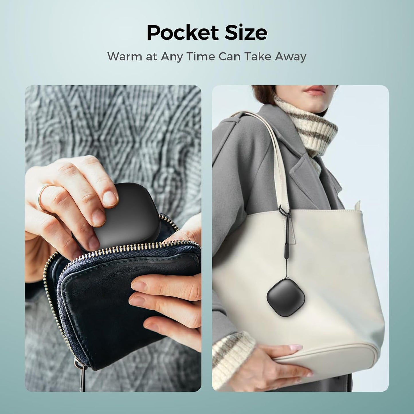 Okayice Magnetic Hand Warmers - Rechargeable Ultra Slim Electric Handwarmers | 3 Levels Smart Heating, Portable & Pocket-Sized
