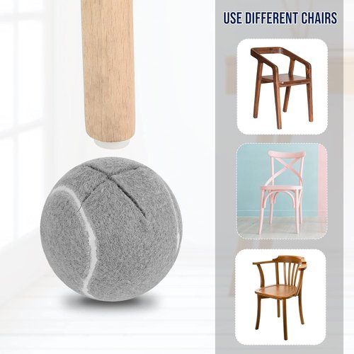 Macarrie 36 Pcs Precut Tennis Balls for Chairs Glide Balls Bulk Chair Leg Floor Protectors Chair Foot Covers with Storage Bag for Furniture Leg Floor Protection