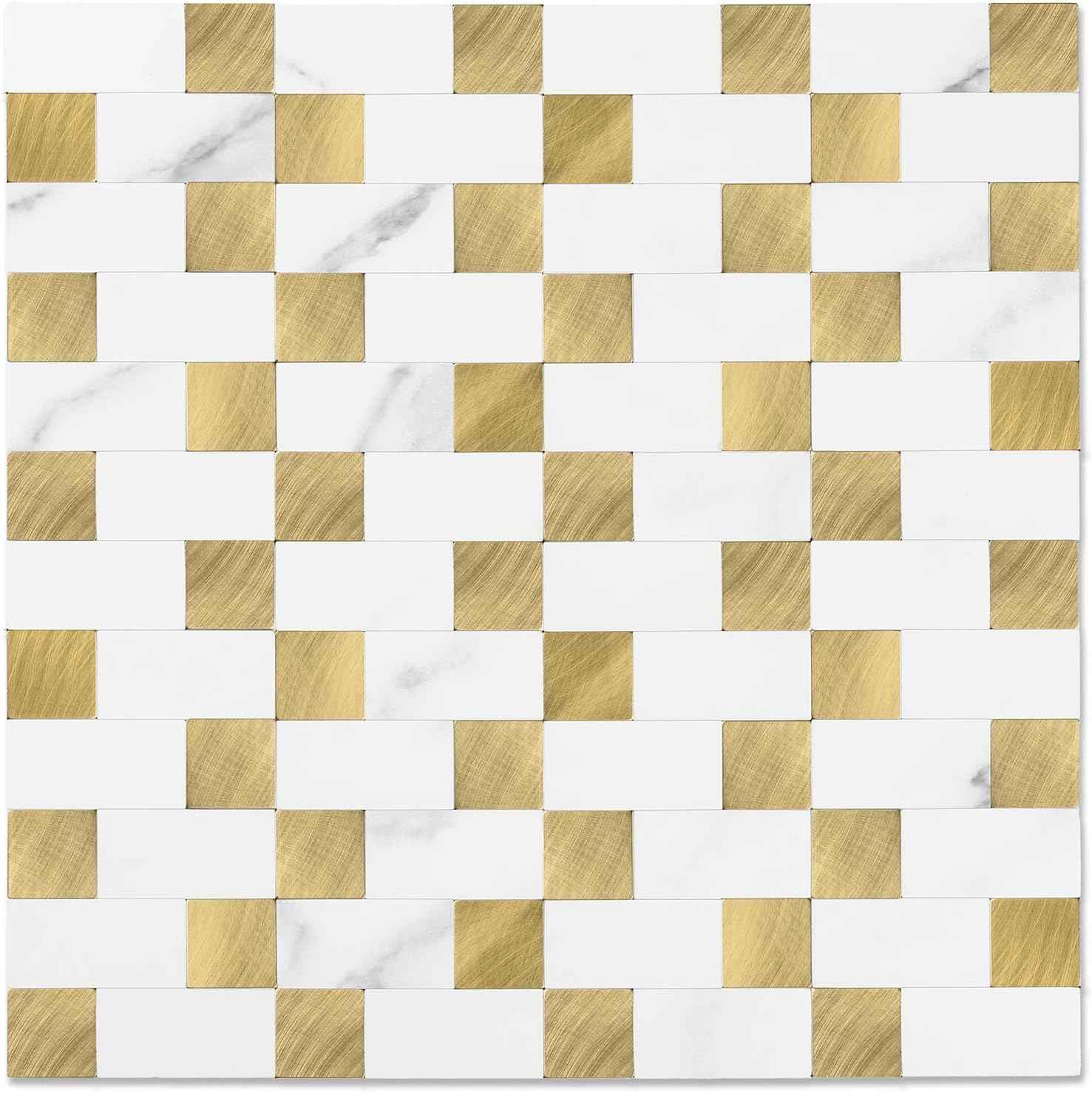 Stainless Steel Peel and Stick Backsplash Tiles - 20 Sheets, 12''x12'' for Kitchen & Bathroom
