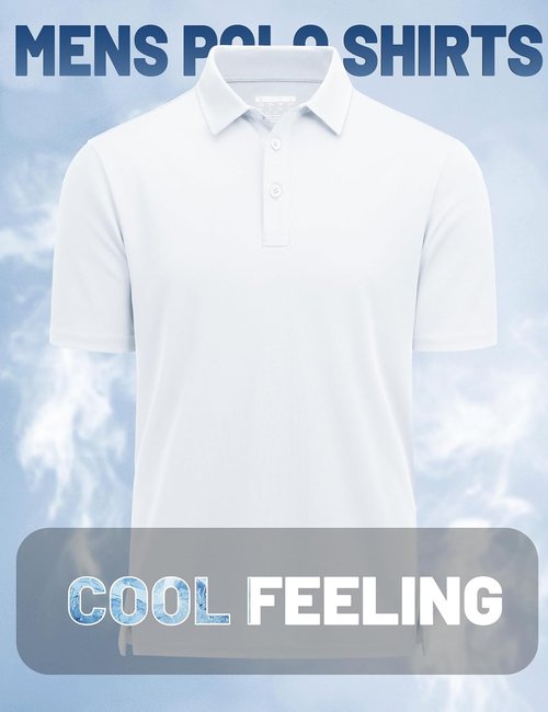 MAGCOMSEN Men's Golf Polo Shirts - Quick Dry, Moisture-Wicking, Short Sleeve Athletic Performance | Various Colors