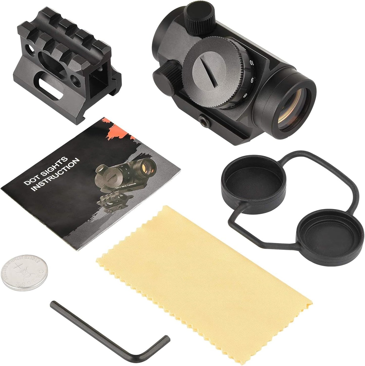 MidTen 2MOA Red Dot Sight - Waterproof & Shockproof Reflex Scope | 1x25mm with 1-Inch Riser Mount