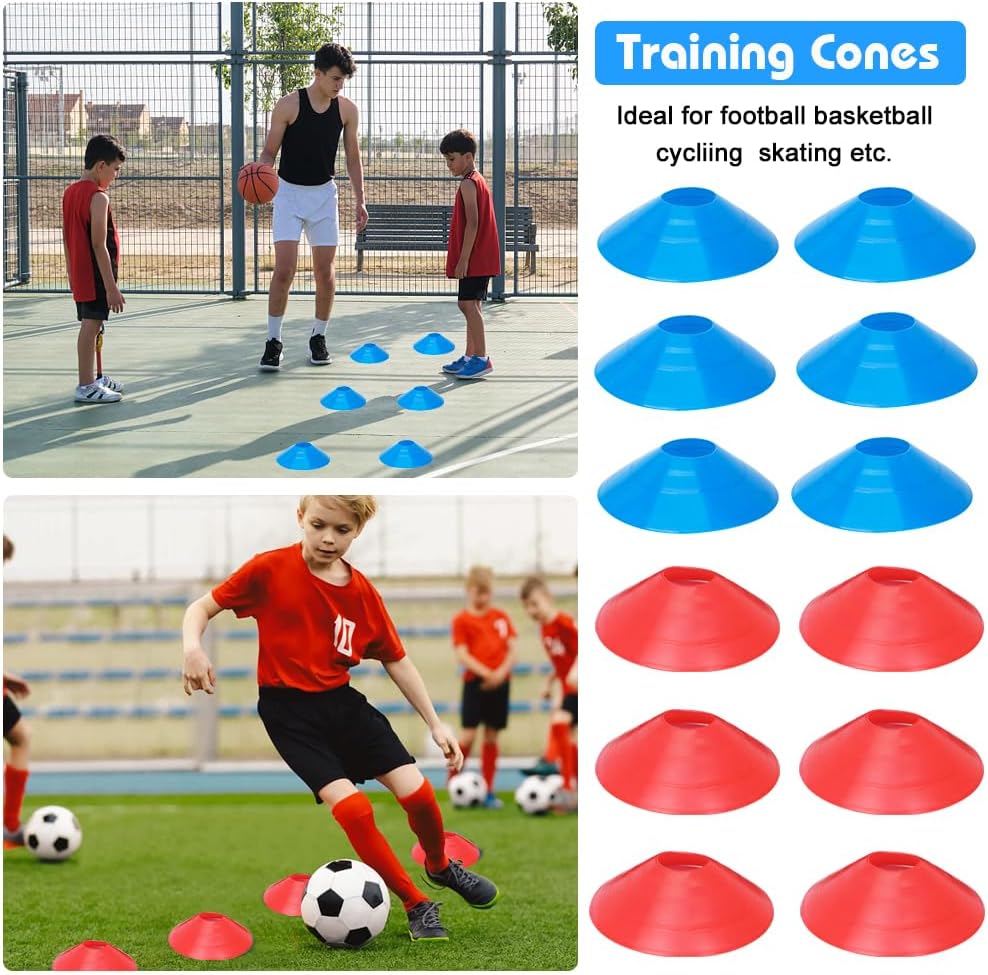 Soccer Speed Agility Training Set - 20FT Agility Ladder with 12/16 Sports Cones & Kick Trainer