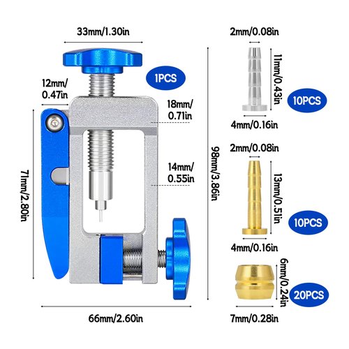 SYWAN Bike Hydraulic Brake Tool Kit, Hydraulic Brake Hose Cutter 2 in 1 Bicycle Hydraulic Line Cutter Bike Brake Hydraulic Hose Fitting Insert Tool Barb Olive Tool Disc Brake Tool Kit for Bicycle