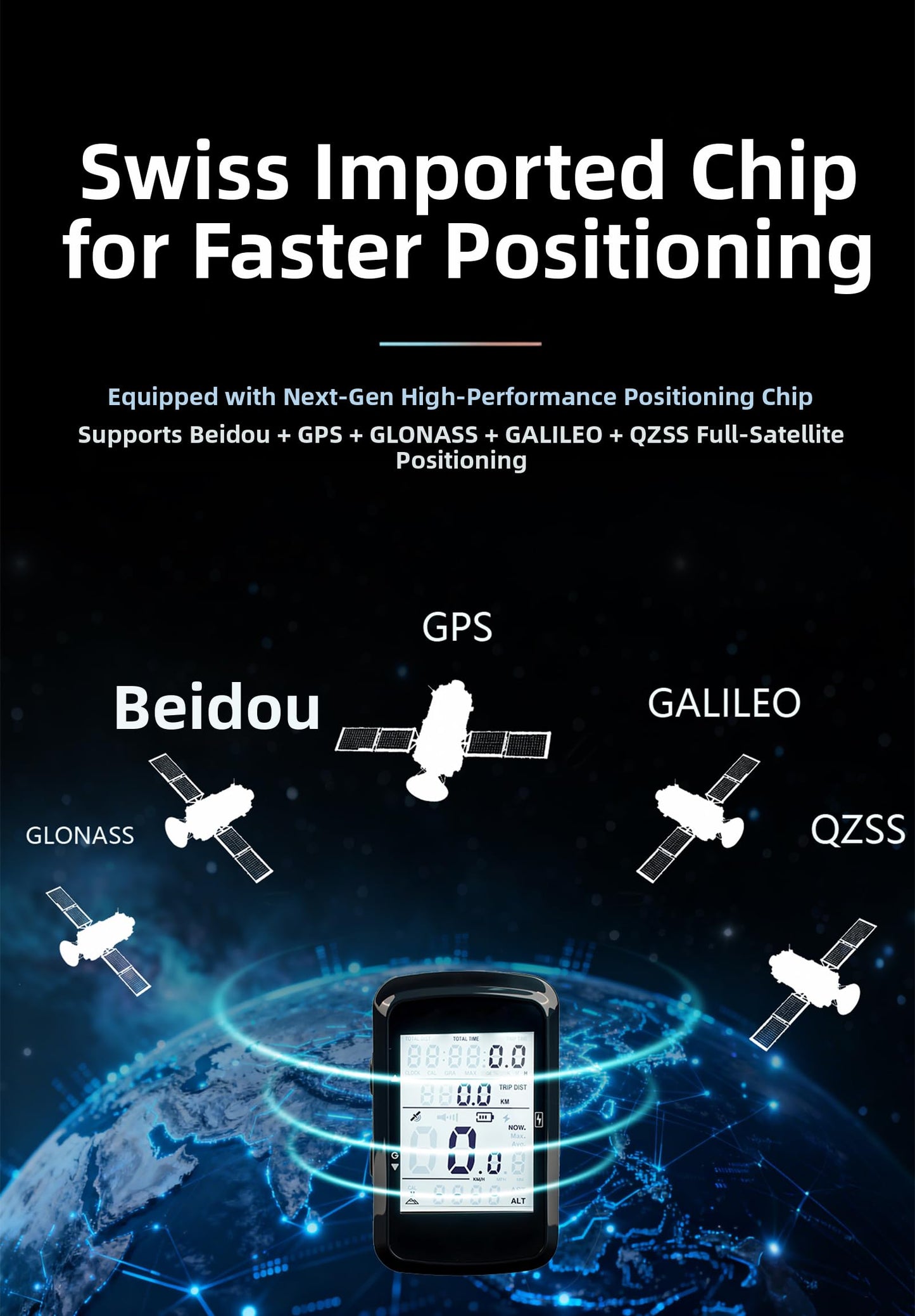 OFFBONDAGE Bike Computer GPS Bicycle Speedometer Odometer with Automatic Backlight Waterproof and Long Battery Life