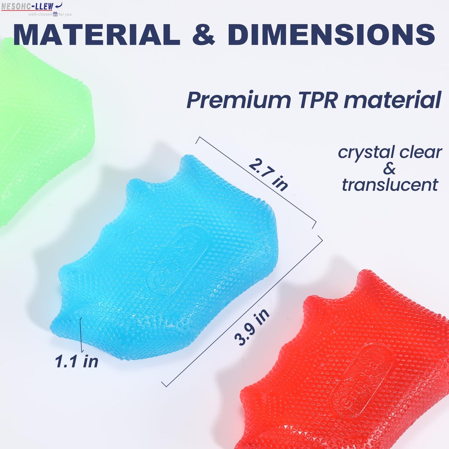 Ergonomic Stress Balls for Adults, Hand Therapy Balls for Arthritis Relief - Set of 3, 30/50/80 lbs, TPR Material, Perfect Palm Fit, Durable & Easy to Clean