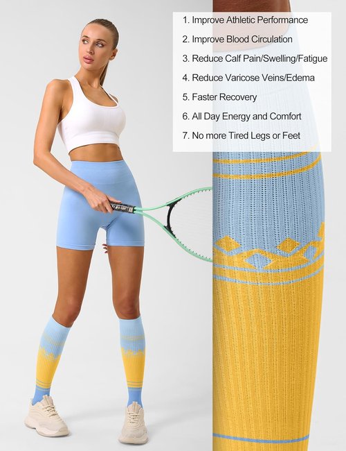 FITRELL Compression Socks - 20-30mmHg Circulation Support - 3 Pairs for Men & Women