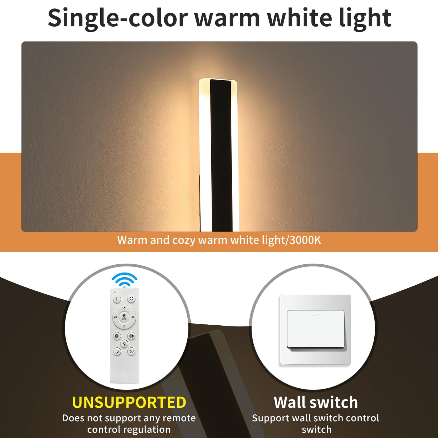 39inch Outdoor Wall Lights, Modern Outdoor Lights for House, 3000K Warm White, IP65 Waterproof, Black Linear Wall Lights Fixture, Porch Light Wall Mounted Led Lighting for Patio, Shop, Garage