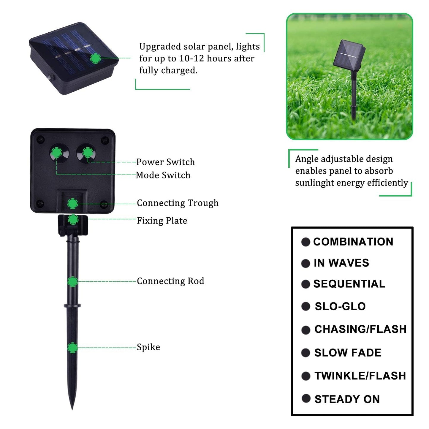 4 Pack Solar Powered Copper Wire String Lights Outdoor, Total 400LED Waterproof 8 Modes Fairy Lights for Garden, Patio, Party, Yard, Christmas (Warm White)