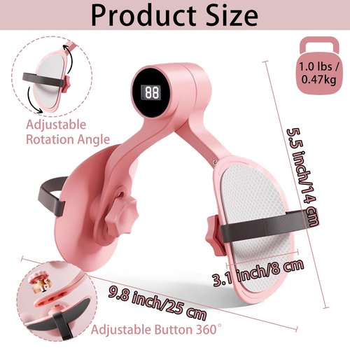 GQIRIL Pelvic Floor Trainer for Women - Inner Thigh Master Exerciser Devices with Counter & Leg Strap, Postpartum Rehabilitation Pelvic Floor Kegel Toner Equipment for Woman Home Office Workout