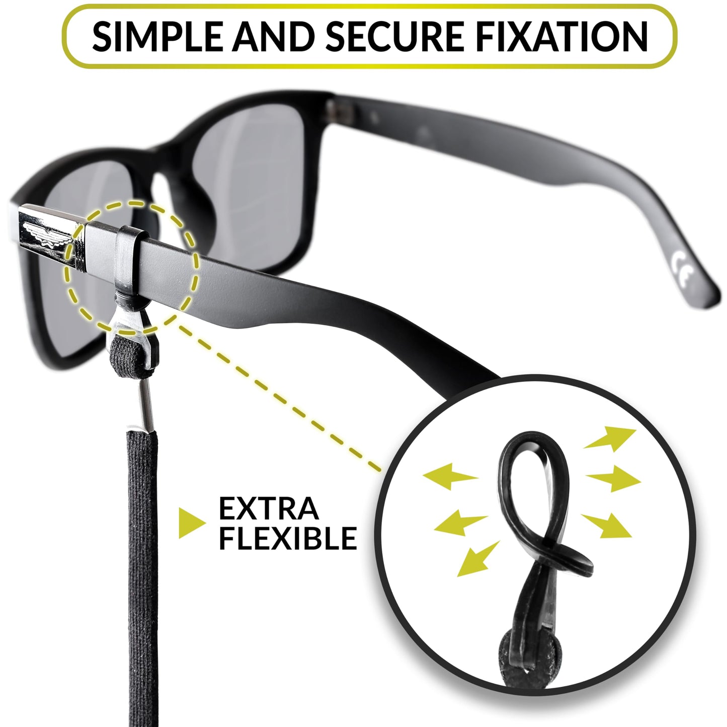 SIGONNA Eye Glasses String Holder Strap - Eyeglass Straps Cords for Men Women - Eyeglass Holders Around Neck - Sunglasses String Chain Lanyard Retainer - 4 Pcs Dark Brown, Green, Grey, Black