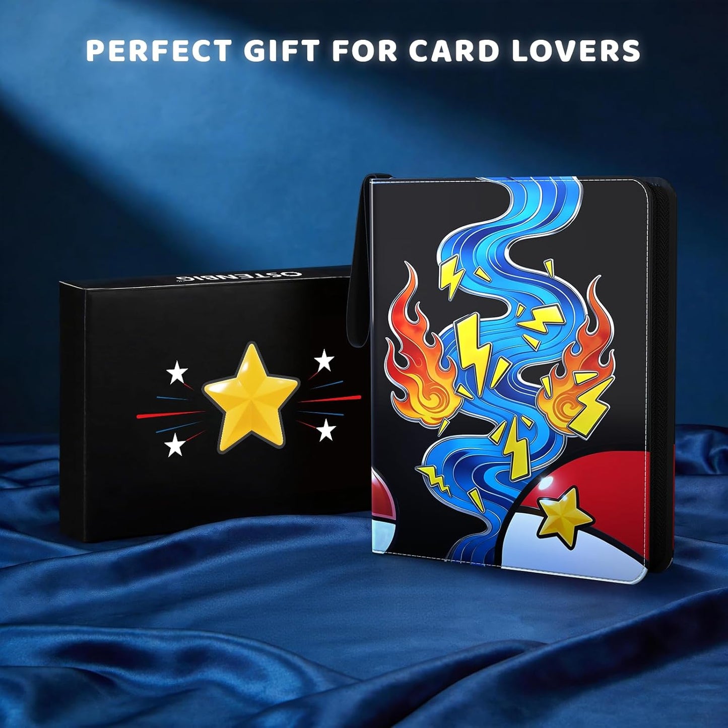 Skiennix Trading Card Binder - 900-Pocket Waterproof Holder with 50 Removable Sleeves | Aqua Breath