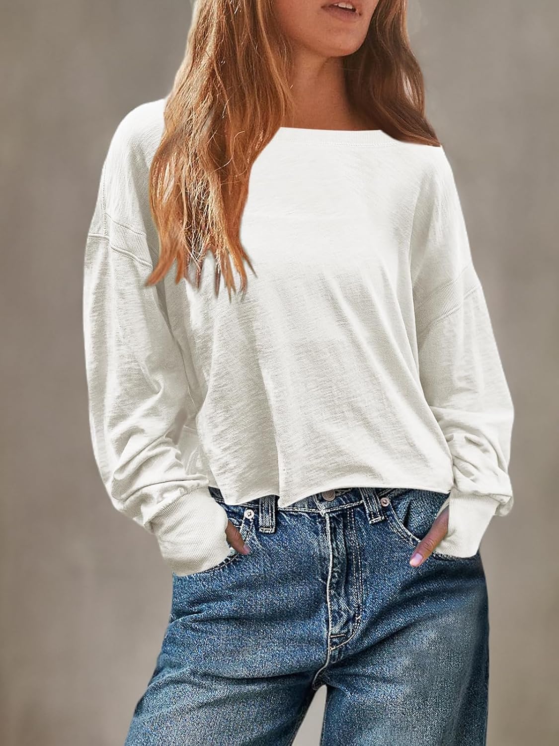 Panadila Women's Open Back Workout Top - Long Sleeve Casual Crop Tee for Yoga & Running