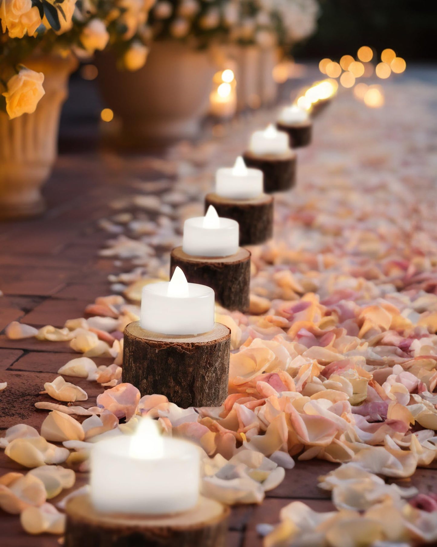 BEICHI Flameless Candles, 24Pack Battery Operated Candle, LED Tea Lights Candles Battery Operated, Flickering Fake Votives for Wedding Halloween Christmas Diwali- Pure White Light