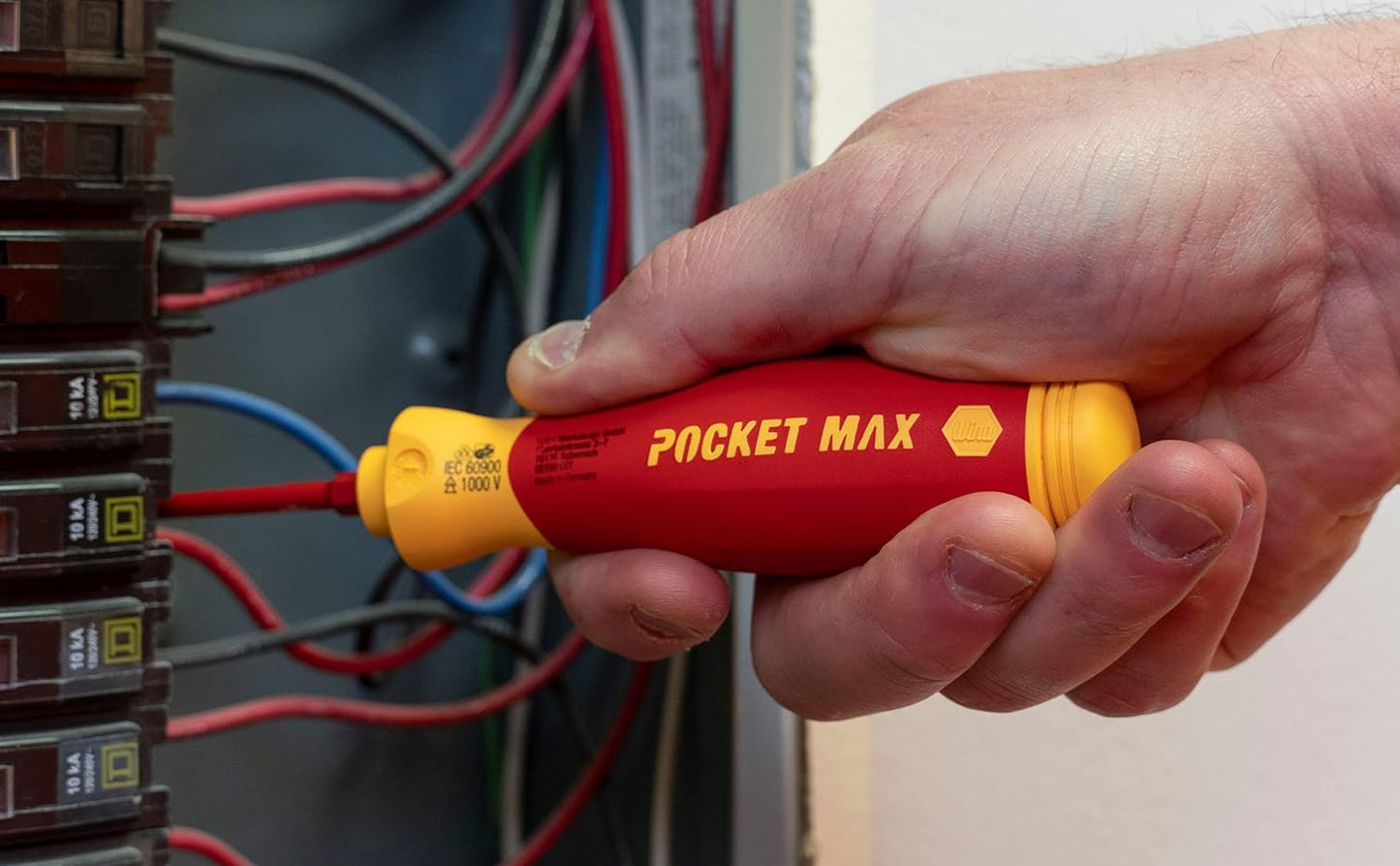 Wiha 6-Piece Insulated SlimLine PocketMax Multi-Driver Set for Safe Electrical Work