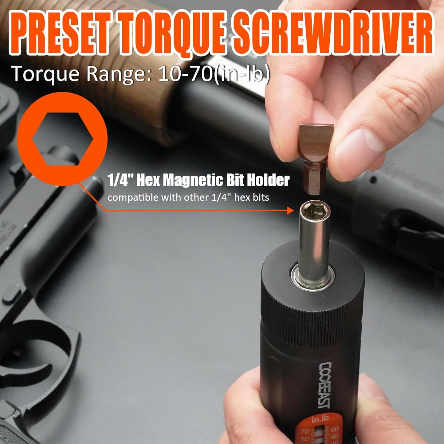 49-Piece Torque Screwdriver Set with 10-70 Inch Pound Torque Wrench & S2 Bits for Bike Repair