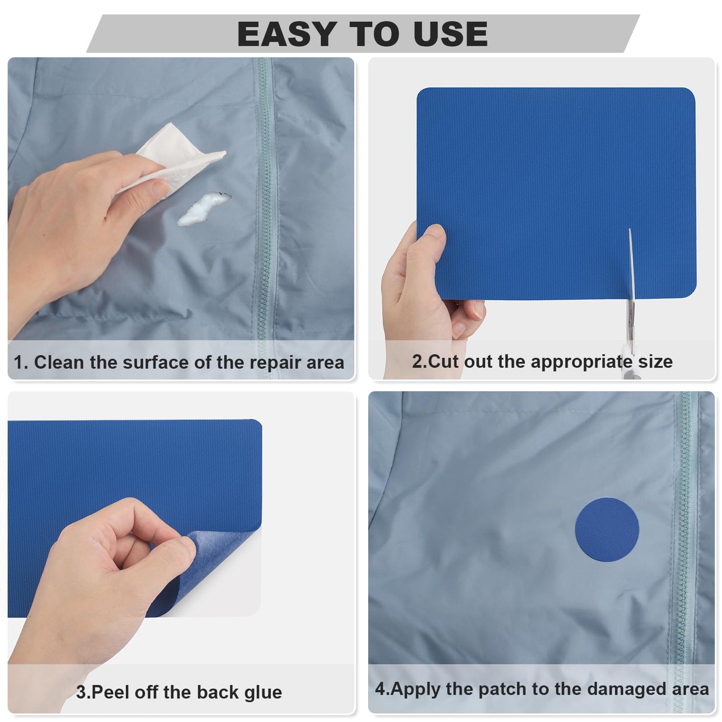OAZ 3.9 x 63 inch Nylon Repair Patches Nylon Fabric Patch Self-Adhesive Fabric Repair Tape Waterproof Lightweight Outdoor Gear Patch Kit for Down Jacket Clothing Tent Bag (Army Green)