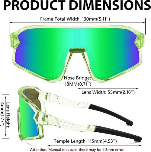FEISEDY Kids Sunglasses Polarized Youth Baseball Sunglasses Sports Cycling Glasses for Boys Girls Age 4-8 B0183