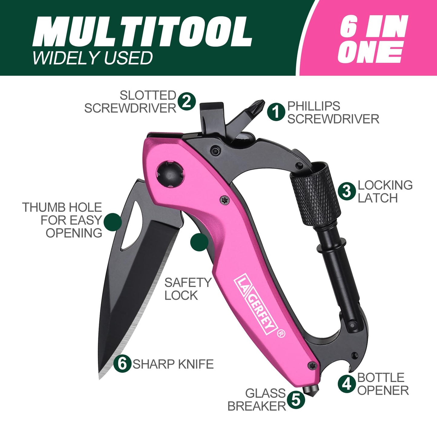 Gifts for Women Mom Wife - Mothers Day Gifts, Birthday Gift for Woman, Stocking Stuffers for Women - Stocking Stuffers for Mom Wife, Woman Gift for Christmas - P’ink Multitool