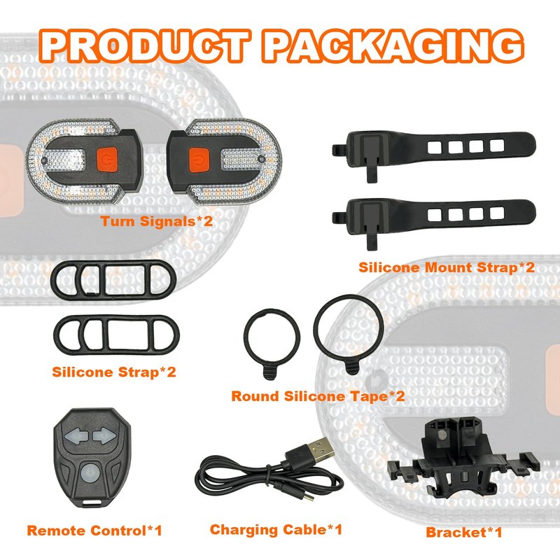 Bike Tail Light with Turn Signal, Bicycle Turn Signals Rear Bike Light Remote Control USB Rechargeable Split 5 Modes Waterproof Bike Taillights Can be Mounted on Front and Rear