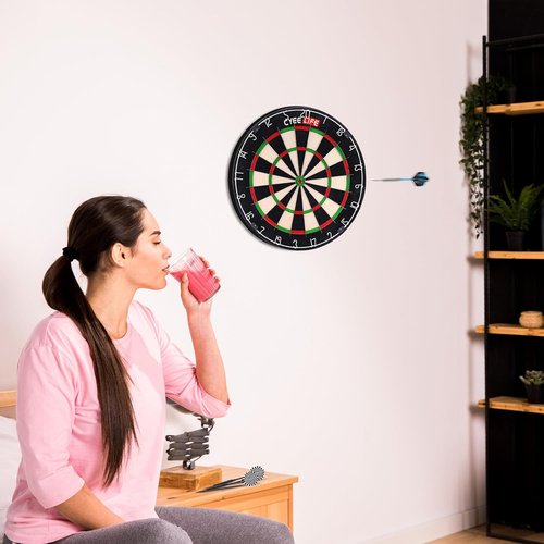 CyeeLife Steel Darts Set - 18 Professional Metal Tip Darts with Shafts & Flights for Beginners