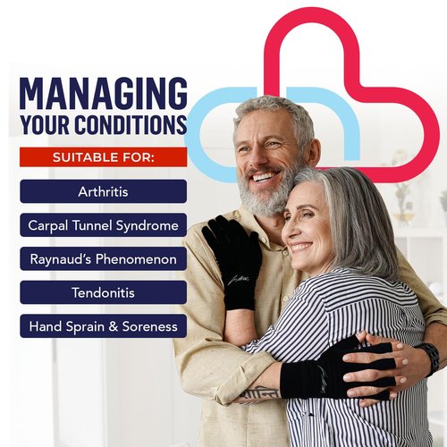 Doctor Developed Copper Arthritis gloves Compression gloves for Women & Men and Handbook,Useful for RSI, Carpal tunnel (Medium)