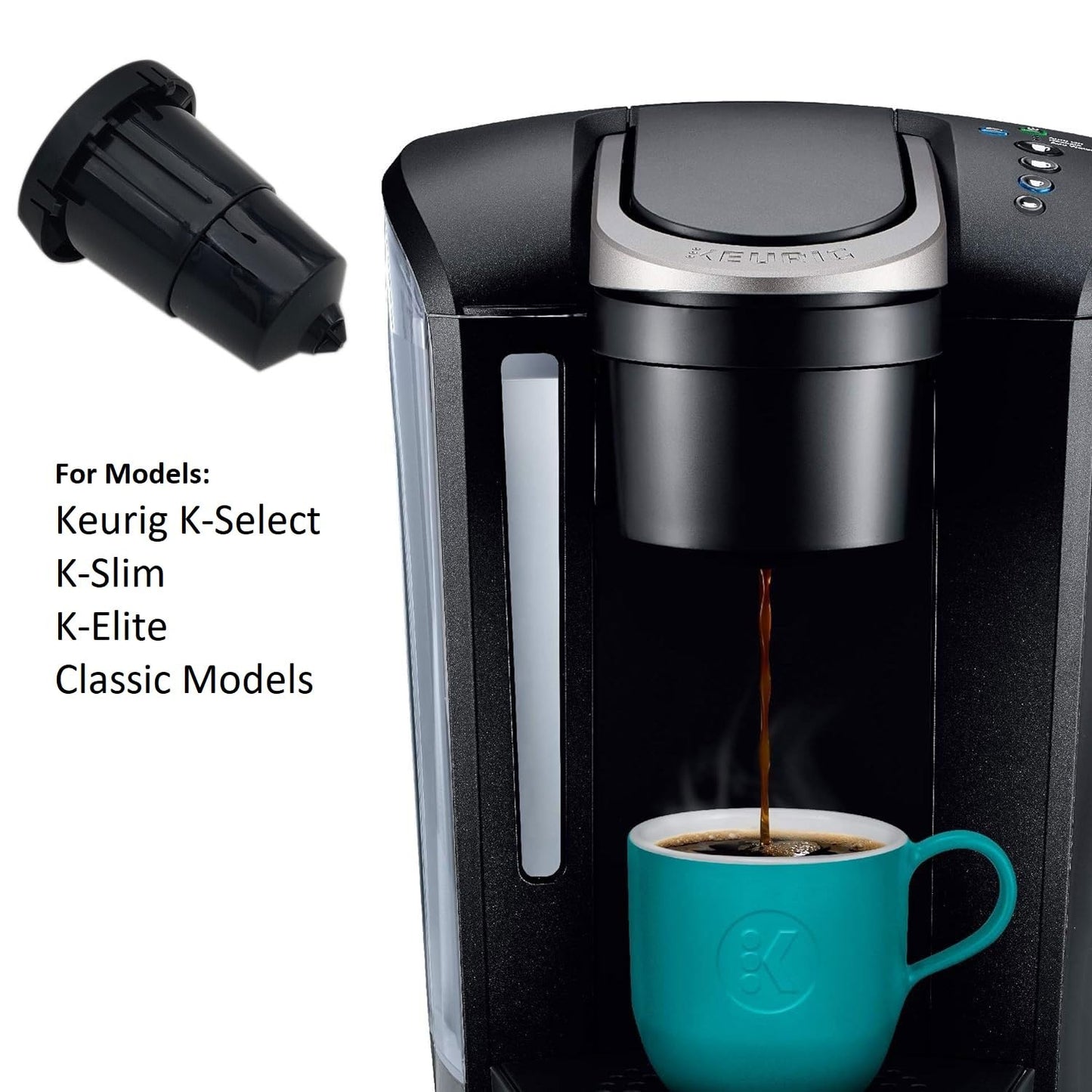 CAPFEI Replacement Pod Holder Part with Exit Needle, K Cup Holder Insert Compatible with Keurig K-Select K-Slim K-Elite Classic Models