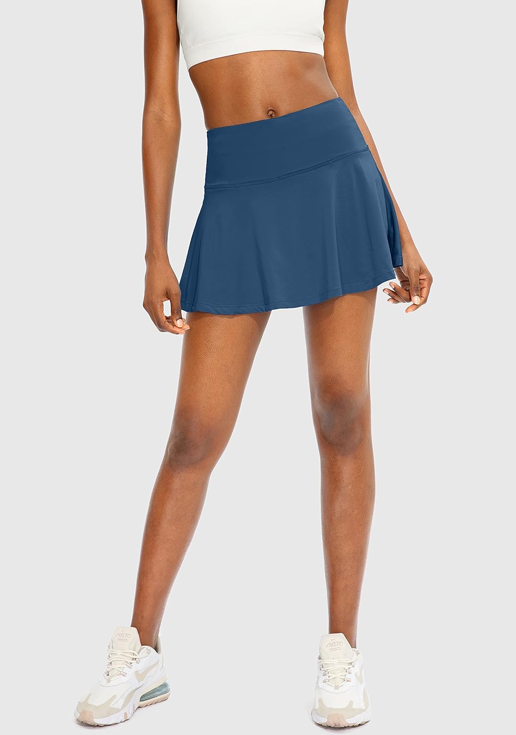 SANTINY Women's High Waisted Pleated Tennis Skirt - 4 Pockets for Athletic Comfort | Casual Golf Skorts