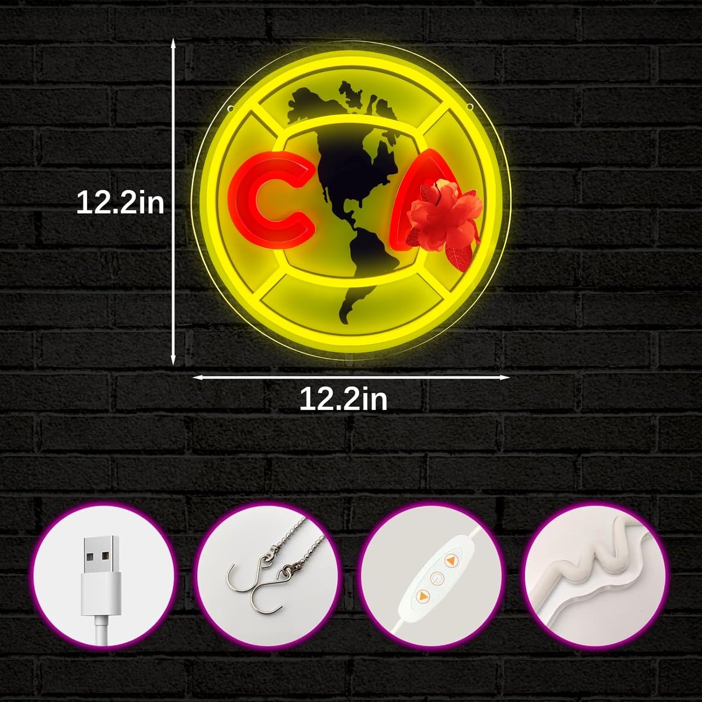 New York Yankees Neon Wall Sign - LED Baseball Team Decor for Man Cave & Bedroom, 13x15 Inch, Perfect Birthday & Christmas Gift