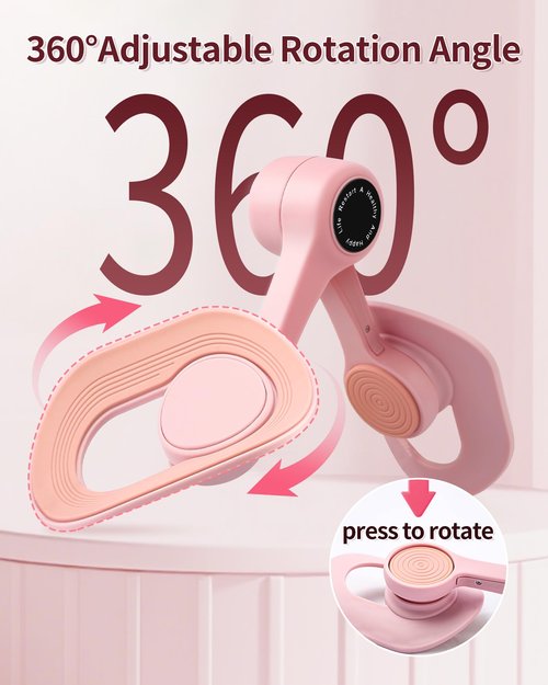 SirDone Thigh Master Kegel Exerciser - 360° Adjustable Thigh & Pelvic Floor Strengthener, Multi-Function Home Gym Equipment for Women's Inner Thigh, Hip, Leg and Arm Workouts (Pink)