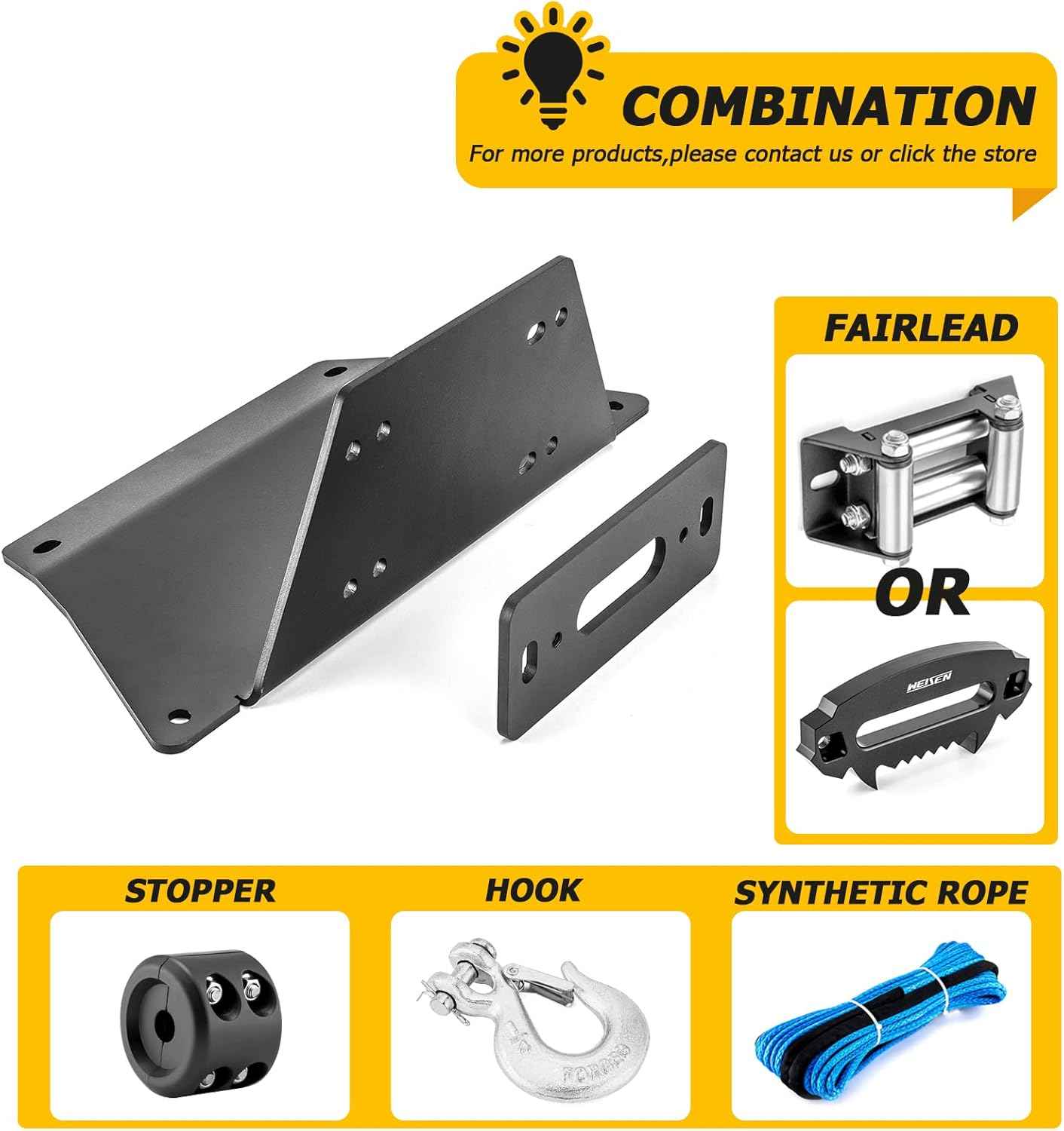 Polaris Ranger Winch Mount Bracket Plate for 1000, 900, 570 XP & PRO XD Crew (2013-2025)